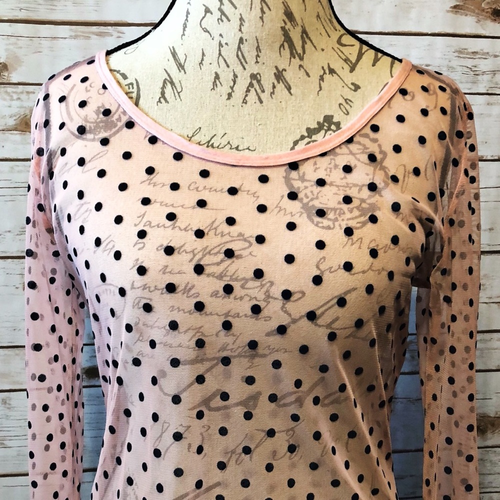 Maurice’s sheer polka dot top